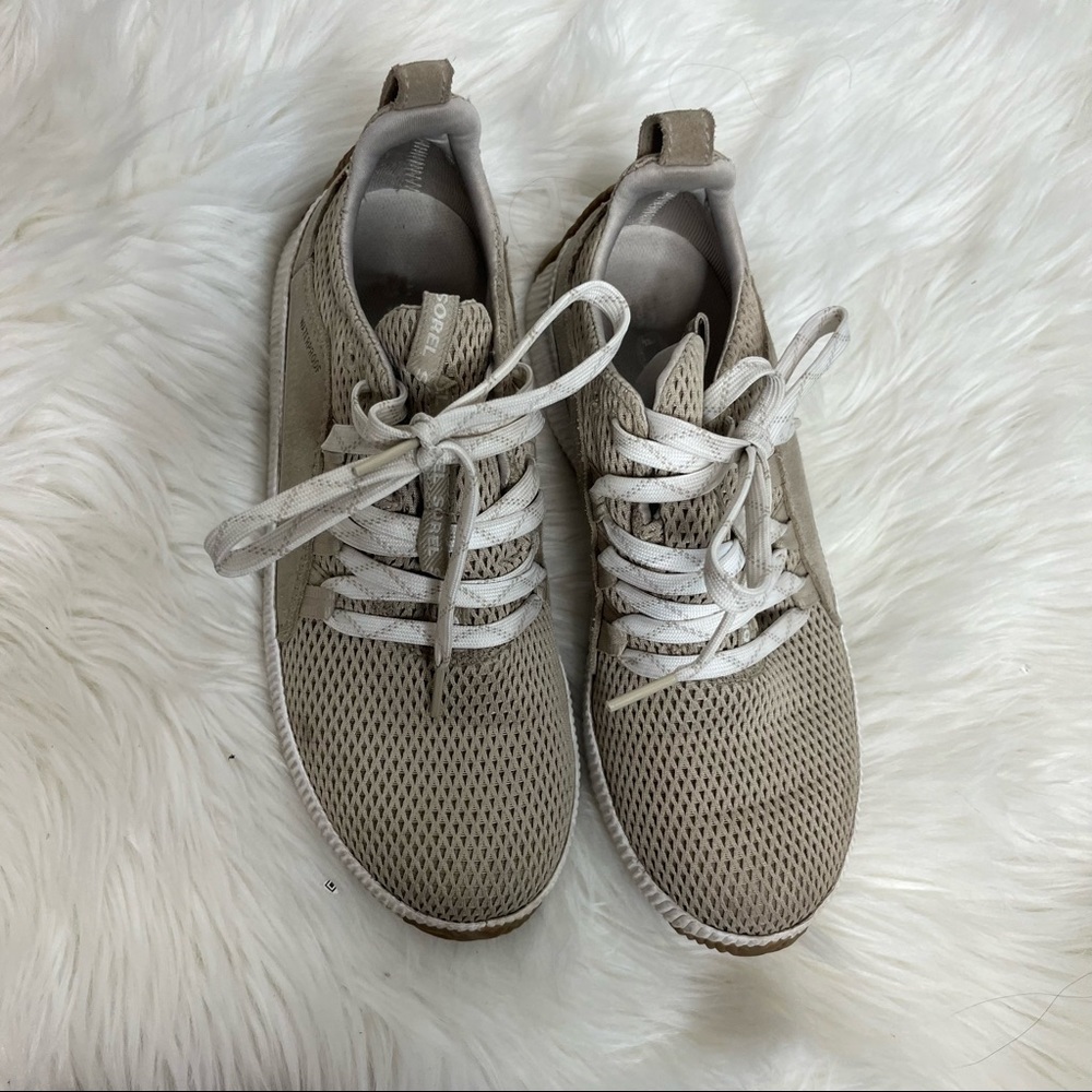 Sorel Out N About Plus Ancient Fossil Cream Lace Up Sneakers Size 7 - Picture 3 of 9